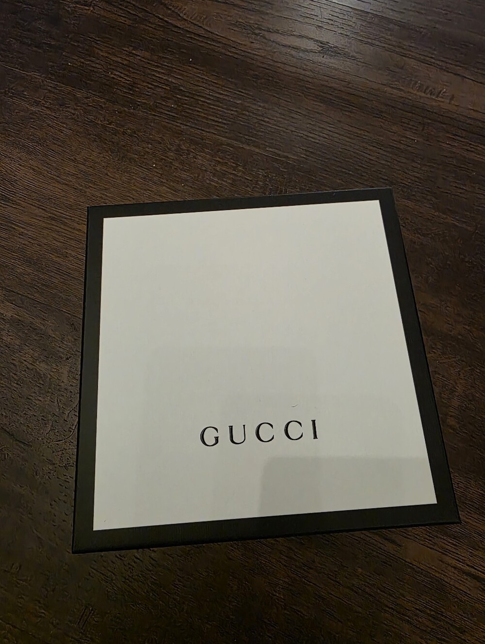 Gucci White Box with Black Border and Logo
